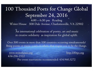 charlottesville 100 Thousand Poets for Change 2016 Global Event Flier (2)